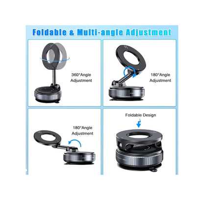 MagnaGrip 360: Strong Vacuum Suction and Magnetic Phone Holder with Flexible Extension TECHNOLOGIA